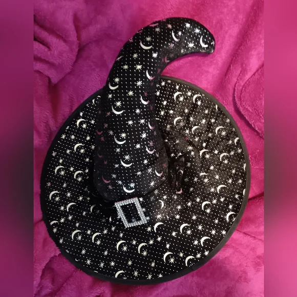 Witch Hat w Silver Moon & Stars (NEW) - Picture 6 of 7